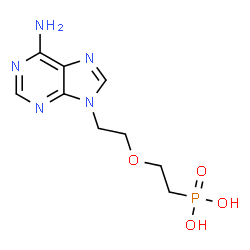 ChemSpider 2D Image | {2-[2-(6-Amino-9H-purin-9-yl)ethoxy]ethyl}phosphonic acid | C9H14N5O4P