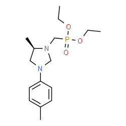 ChemSpider 2D Image | Diethyl {[(5R)-5-methyl-3-(4-methylphenyl)-1-imidazolidinyl]methyl}phosphonate | C16H27N2O3P