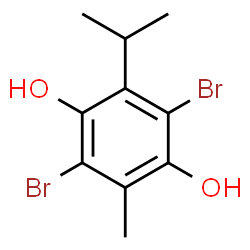 ChemSpider 2D Image | 2,5-Dibromo-3-isopropyl-6-methyl-1,4-benzenediol | C10H12Br2O2