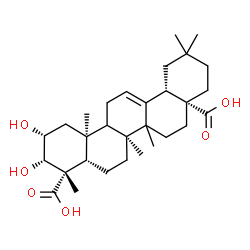 ChemSpider 2D Image | (2alpha,3alpha,5beta,8alpha,9xi,10alpha,14xi,17alpha)-2,3-Dihydroxyolean-12-ene-23,28-dioic acid | C30H46O6