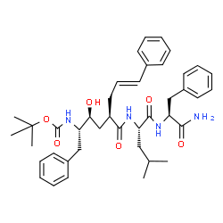 ChemSpider 2D Image | N-{(2R,4S,5S)-4-Hydroxy-5-({[(2-methyl-2-propanyl)oxy]carbonyl}amino)-6-phenyl-2-[(2E)-3-phenyl-2-propen-1-yl]hexanoyl}-L-leucyl-L-phenylalaninamide | C41H54N4O6