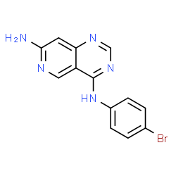 ChemSpider 2D Image | N~4~-(4-Bromophenyl)pyrido[4,3-d]pyrimidine-4,7-diamine | C13H10BrN5