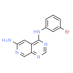 ChemSpider 2D Image | N4-(3-Bromophenyl)pyrido[3,4-d]pyrimidine-4,6-diamine | C13H10BrN5