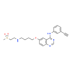 ChemSpider 2D Image | N-(3-Ethynylphenyl)-6-(4-{[2-(methylsulfonyl)ethyl]amino}butoxy)-4-quinazolinamine | C23H26N4O3S