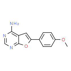 ChemSpider 2D Image | 6-(4-methoxyphenyl)furo[2,3-d]pyrimidin-4-amine | C13H11N3O2