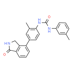 ChemSpider 2D Image | 1-[2-Methyl-4-(1-oxo-2,3-dihydro-1H-isoindol-4-yl)phenyl]-3-(3-methylphenyl)urea | C23H21N3O2