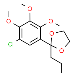 ChemSpider 2D Image | 2-(5-Chloro-2,3,4-trimethoxyphenyl)-2-propyl-1,3-dioxolane | C15H21ClO5