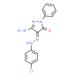 ChemSpider 2D Image | (4E)-5-Amino-4-[(4-chlorophenyl)hydrazono]-2-phenyl-2,4-dihydro-3H-pyrazol-3-one | C15H12ClN5O