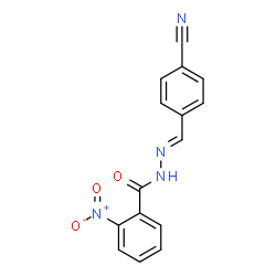 ChemSpider 2D Image | N'-[(E)-(4-Cyanophenyl)methylene]-2-nitrobenzohydrazide | C15H10N4O3