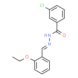 ChemSpider 2D Image | 3-Chloro-N'-[(E)-(2-ethoxyphenyl)methylene]benzohydrazide | C16H15ClN2O2