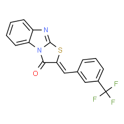 ChemSpider 2D Image | (2Z)-2-[3-(Trifluoromethyl)benzylidene][1,3]thiazolo[3,2-a]benzimidazol-3(2H)-one | C17H9F3N2OS
