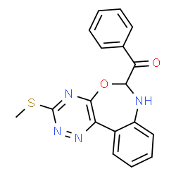 ChemSpider 2D Image | [3-(Methylsulfanyl)-6,7-dihydro[1,2,4]triazino[5,6-d][3,1]benzoxazepin-6-yl](phenyl)methanone | C18H14N4O2S