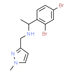 ChemSpider 2D Image | 1-(2,4-Dibromophenyl)-N-[(1-methyl-1H-pyrazol-3-yl)methyl]ethanamine | C13H15Br2N3