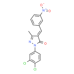 ChemSpider 2D Image | (4E)-2-(3,4-Dichlorophenyl)-5-methyl-4-(3-nitrobenzylidene)-2,4-dihydro-3H-pyrazol-3-one | C17H11Cl2N3O3