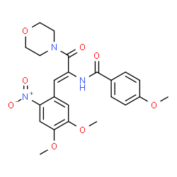 ChemSpider 2D Image | N-[(1Z)-1-(4,5-Dimethoxy-2-nitrophenyl)-3-(4-morpholinyl)-3-oxo-1-propen-2-yl]-4-methoxybenzamide | C23H25N3O8