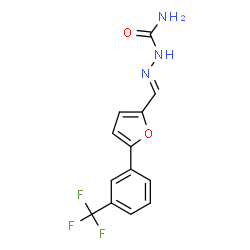 ChemSpider 2D Image | (2E)-2-({5-[3-(Trifluoromethyl)phenyl]-2-furyl}methylene)hydrazinecarboxamide | C13H10F3N3O2
