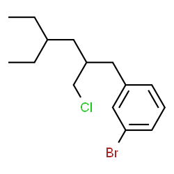 ChemSpider 2D Image | 1-Bromo-3-[2-(chloromethyl)-4-ethylhexyl]benzene | C15H22BrCl