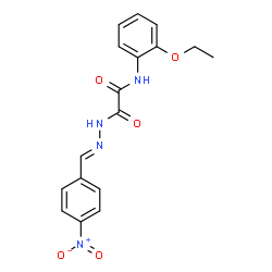 ChemSpider 2D Image | N-(2-Ethoxyphenyl)-2-[(2E)-2-(4-nitrobenzylidene)hydrazino]-2-oxoacetamide | C17H16N4O5