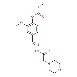 ChemSpider 2D Image | 2-Methoxy-4-{(E)-[(4-morpholinylacetyl)hydrazono]methyl}phenyl methyl carbonate | C16H21N3O6