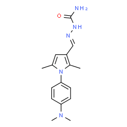 ChemSpider 2D Image | (2E)-2-({1-[4-(Dimethylamino)phenyl]-2,5-dimethyl-1H-pyrrol-3-yl}methylene)hydrazinecarboxamide | C16H21N5O