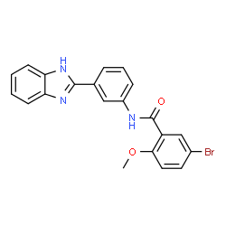 ChemSpider 2D Image | N-[3-(1H-Benzimidazol-2-yl)phenyl]-5-bromo-2-methoxybenzamide | C21H16BrN3O2