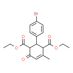 ChemSpider 2D Image | Diethyl 2-(4-bromophenyl)-4-methyl-6-oxo-4-cyclohexene-1,3-dicarboxylate | C19H21BrO5