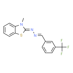 ChemSpider 2D Image | (2Z)-3-Methyl-2-{(2E)-[3-(trifluoromethyl)benzylidene]hydrazono}-2,3-dihydro-1,3-benzothiazole | C16H12F3N3S