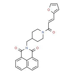 ChemSpider 2D Image | 2-({1-[(2E)-3-(2-Furyl)-2-propenoyl]-4-piperidinyl}methyl)-1H-benzo[de]isoquinoline-1,3(2H)-dione | C25H22N2O4