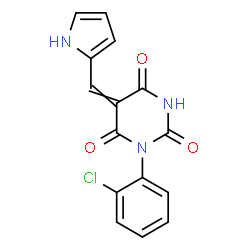 ChemSpider 2D Image | 1-(2-Chlorophenyl)-5-(1H-pyrrol-2-ylmethylene)-2,4,6(1H,3H,5H)-pyrimidinetrione | C15H10ClN3O3