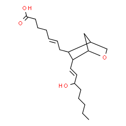 ChemSpider 2D Image | (5E)-7-{6-[(1E)-3-Hydroxy-1-octen-1-yl]-2-oxabicyclo[2.2.1]hept-5-yl}-5-heptenoic acid | C21H34O4