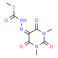 ChemSpider 2D Image | S-Methyl 2-(1,3-dimethyl-2,4,6-trioxotetrahydro-5(2H)-pyrimidinylidene)hydrazinecarbothioate | C8H10N4O4S