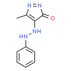 ChemSpider 2D Image | 5-Methyl-4-(2-phenylhydrazino)-3H-pyrazol-3-one | C10H10N4O