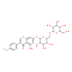 ChemSpider 2D Image | 5-Hydroxy-3-(4-methoxyphenyl)-4-oxo-4H-chromen-7-yl 6-O-hexopyranosylhexopyranoside | C28H32O15