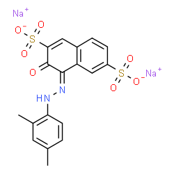 ChemSpider 2D Image | Disodium (4Z)-4-[(2,4-dimethylphenyl)hydrazono]-3-oxo-3,4-dihydro-2,6-naphthalenedisulfonate | C18H14N2Na2O7S2