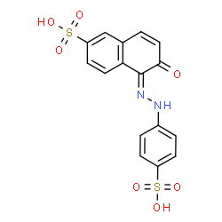 ChemSpider 2D Image | (5Z)-6-Oxo-5-[(4-sulfophenyl)hydrazono]-5,6-dihydro-2-naphthalenesulfonic acid | C16H12N2O7S2