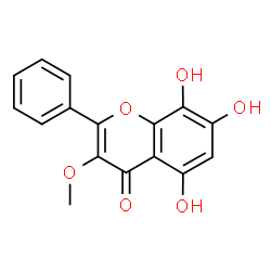 ChemSpider 2D Image | 5,7,8-Trihydroxy-3-methoxy-2-phenyl-4H-chromen-4-one | C16H12O6