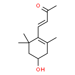 ChemSpider 2D Image | (3E)-4-(4-Hydroxy-2,6,6-trimethyl-1-cyclohexen-1-yl)-3-buten-2-one | C13H20O2