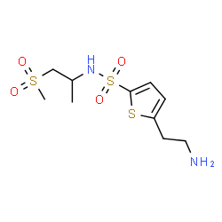 ChemSpider 2D Image | 5-(2-Aminoethyl)-N-[1-(methylsulfonyl)-2-propanyl]-2-thiophenesulfonamide | C10H18N2O4S3