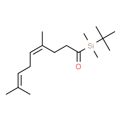 ChemSpider 2D Image | (4Z)-1-[Dimethyl(2-methyl-2-propanyl)silyl]-4,8-dimethyl-4,7-nonadien-1-one | C17H32OSi