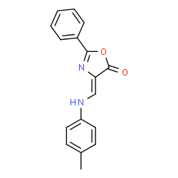 ChemSpider 2D Image | (4Z)-2-Phenyl-4-(4-toluidinomethylene)-1,3-oxazol-5(4H)-one | C17H14N2O2