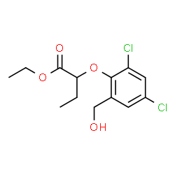 ChemSpider 2D Image | Ethyl 2-[2,4-dichloro-6-(hydroxymethyl)phenoxy]butanoate | C13H16Cl2O4