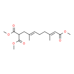 ChemSpider 2D Image | Trimethyl (3E,7E)-3,7-dimethyl-3,7-octadiene-1,1,8-tricarboxylate | C16H24O6