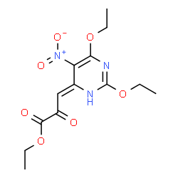 ChemSpider 2D Image | Ethyl (3Z)-3-(2,6-diethoxy-5-nitro-4(3H)-pyrimidinylidene)-2-oxopropanoate | C13H17N3O7