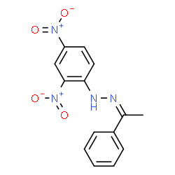 ChemSpider 2D Image | (2Z)-1-(2,4-Dinitrophenyl)-2-(1-phenylethylidene)hydrazine | C14H12N4O4