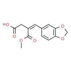 ChemSpider 2D Image | (3Z)-4-(1,3-Benzodioxol-5-yl)-3-(methoxycarbonyl)-3-butenoic acid | C13H12O6