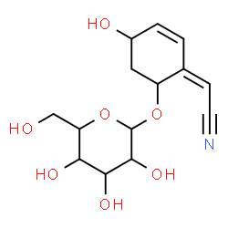 ChemSpider 2D Image | (2Z)-[6-(Hexopyranosyloxy)-4-hydroxy-2-cyclohexen-1-ylidene]acetonitrile | C14H19NO7