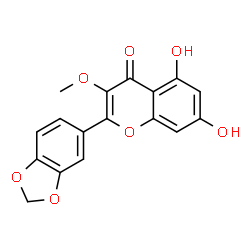 ChemSpider 2D Image | 2-(1,3-Benzodioxol-5-yl)-5,7-dihydroxy-3-methoxy-4H-chromen-4-one | C17H12O7