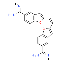 ChemSpider 2D Image | 2,2'-[(Z)-1,2-Ethenediyl]bis(1-benzofuran-5-carboximidamide) | C20H16N4O2