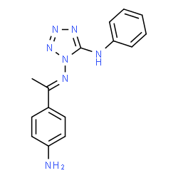 ChemSpider 2D Image | 1-{(E)-[1-(4-Aminophenyl)ethylidene]amino}-N-phenyl-1H-tetrazol-5-amine | C15H15N7