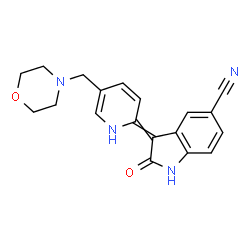ChemSpider 2D Image | 3-[5-(4-Morpholinylmethyl)-2(1H)-pyridinylidene]-2-oxo-5-indolinecarbonitrile | C19H18N4O2